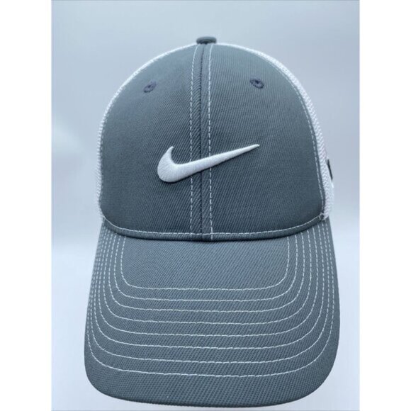 Nike Golf VR 20XI Mesh Baseball Cap Hat Mesh Logo Flexfit White Grey Size M/L - Picture 2 of 15